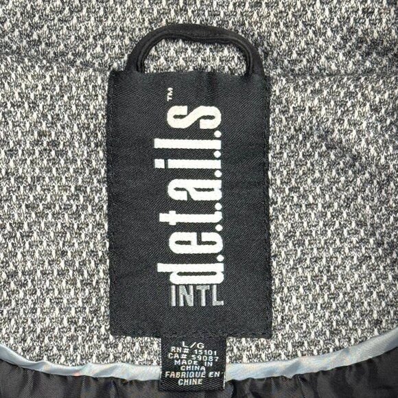 INTL D.E.T.A.I.L.S. SOFT CHIC ZIP JACKET COAT URBAN CAREER WINTER BLACK LARGE - Picture 7 of 9